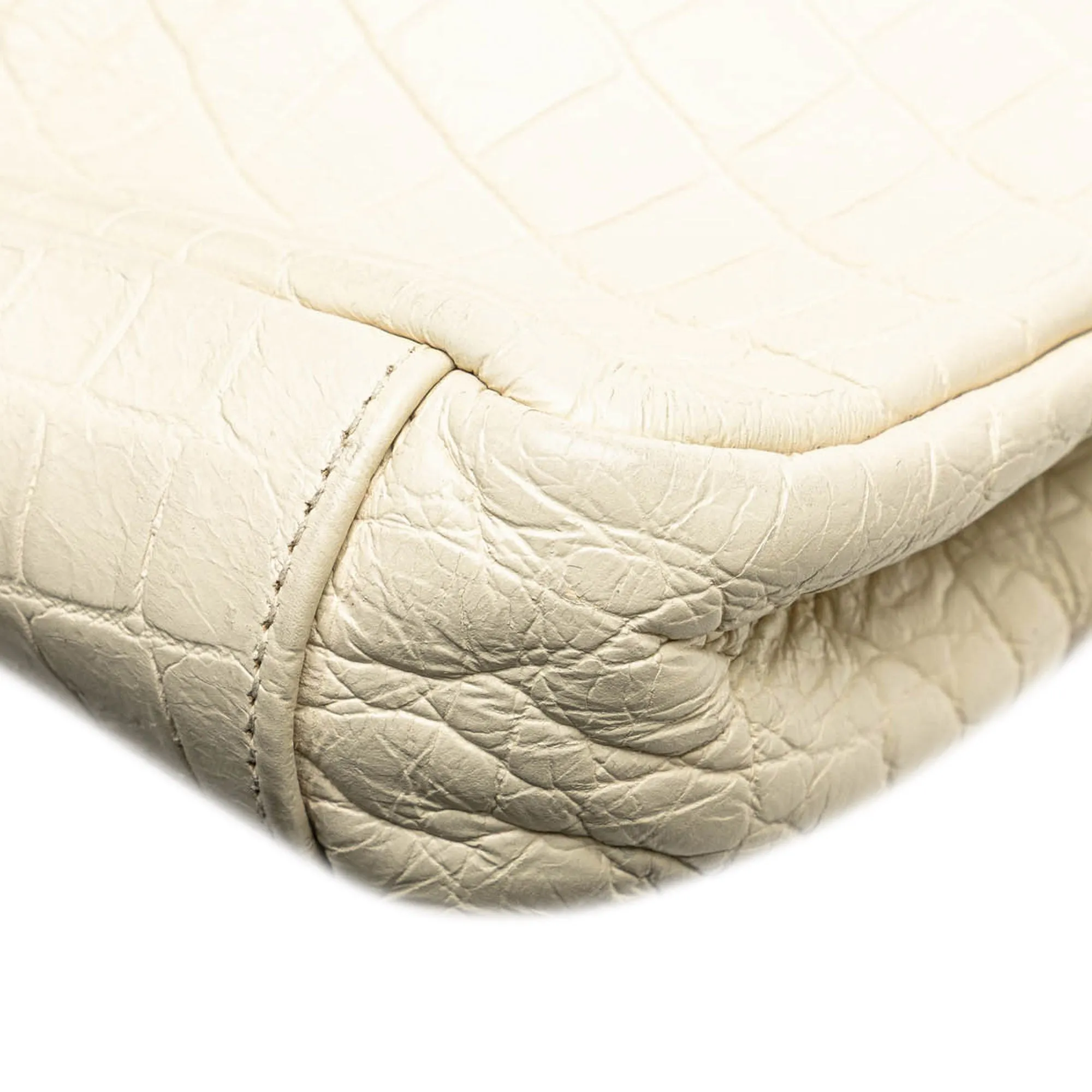 White Saint Laurent Medium Embossed Calfskin College Satchel