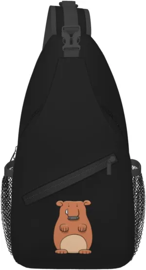Wild Little Fat Mouse Crossbody Bags For Women Men Chest Backpack Gym Shoulder Bag Travel Outdoor Sports Casual Crossbody Bags