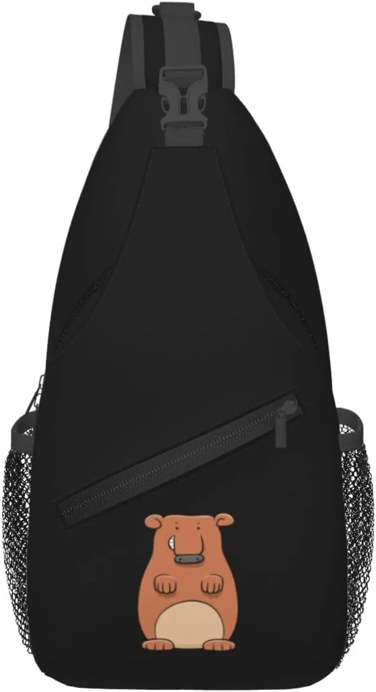Wild Little Fat Mouse Crossbody Bags For Women Men Chest Backpack Gym Shoulder Bag Travel Outdoor Sports Casual Crossbody Bags