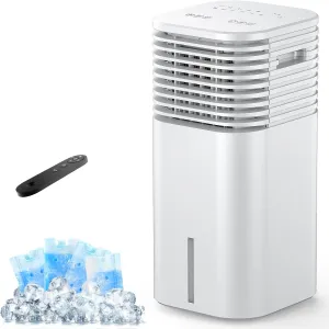 Windowless Portable Air Conditioner, 15H Timer & 120°Oscillation, 3-IN-1 Portable AC Unit with Remote, 2-Gal Tank, 3 Modes & 3 Speeds, Ultra-Quiet 24" Ventless Swamp Cooler for Room Home Office, White