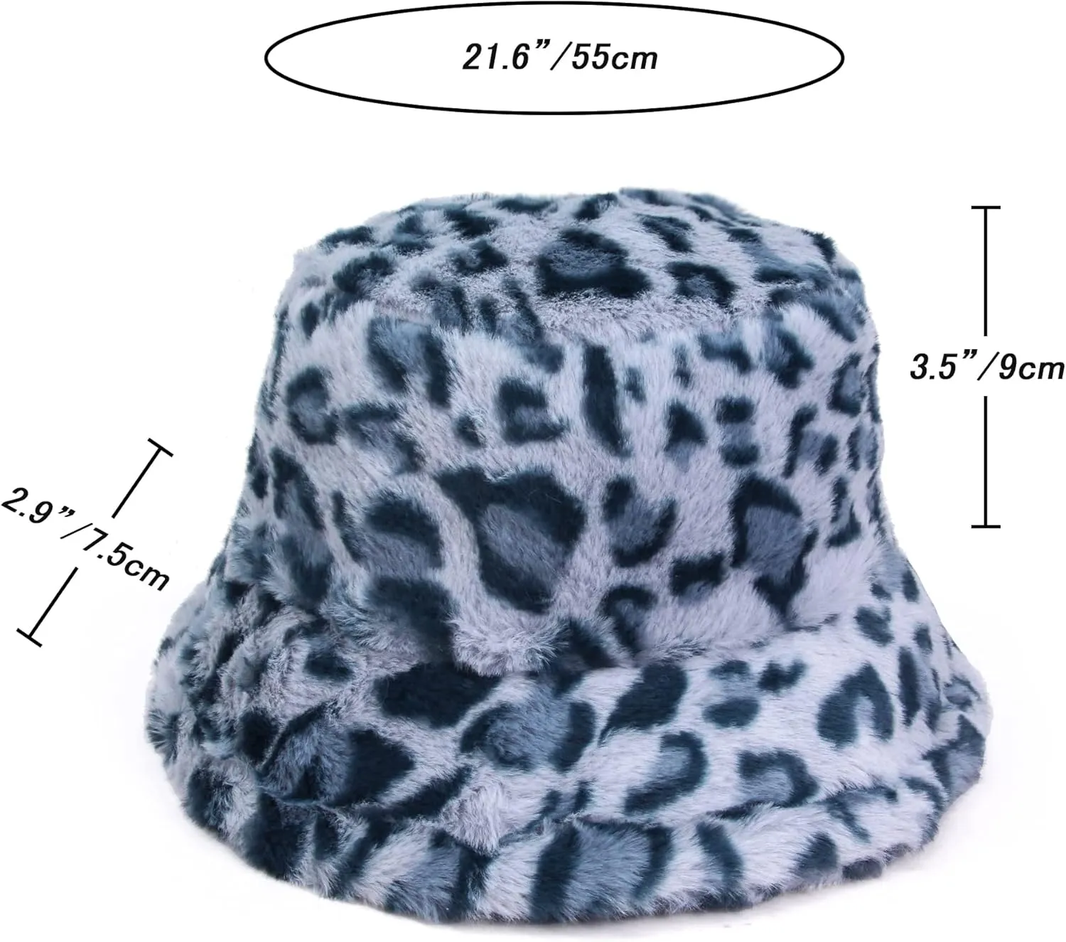 Winter Bucket Hat for Women Faux Fur Animal | Plaid Print Fuzzy Warmer Fisherman Hats for Women