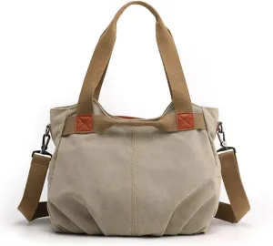 Women Casual Vintage Hobo Canvas Daily Purse Top Handle Shoulder Tote Shopper Handbag