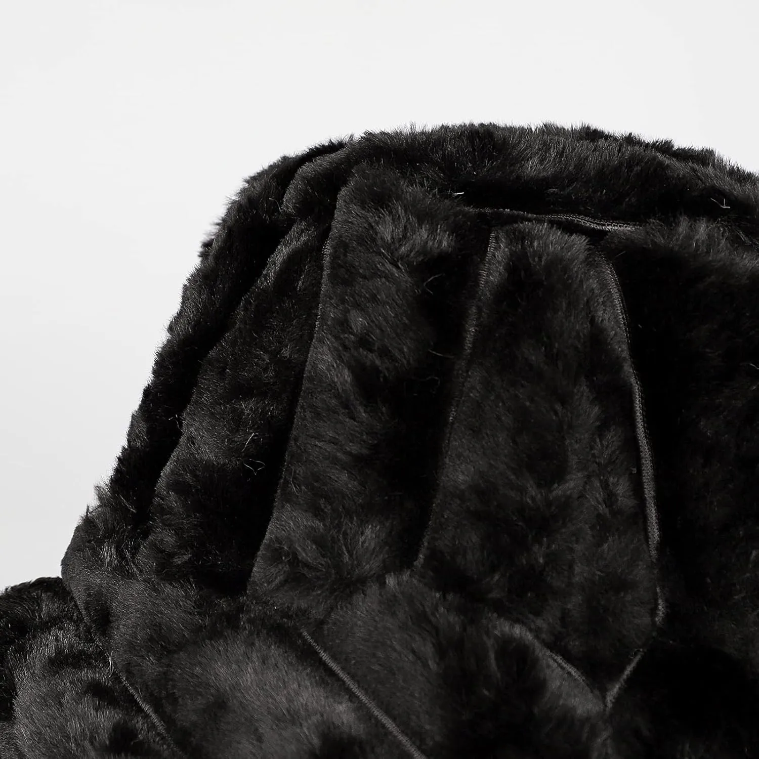 Women Furry Bucket Hat Faux Fur Warm Winter Hat Soft Fuzzy Cloche Hats Windproof Outdoor Casual Hats Plush Fisherman Cap Black