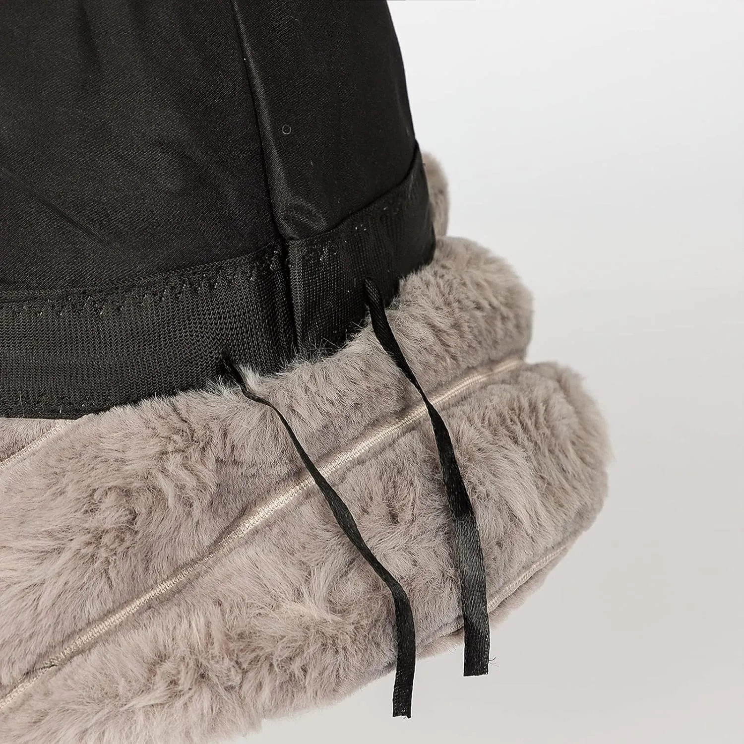 Women Furry Bucket Hat Faux Fur Warm Winter Hat Soft Fuzzy Cloche Hats Windproof Outdoor Casual Hats Plush Fisherman Cap Khaki