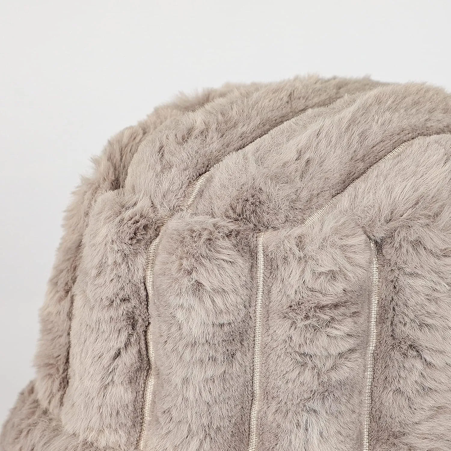 Women Furry Bucket Hat Faux Fur Warm Winter Hat Soft Fuzzy Cloche Hats Windproof Outdoor Casual Hats Plush Fisherman Cap Khaki