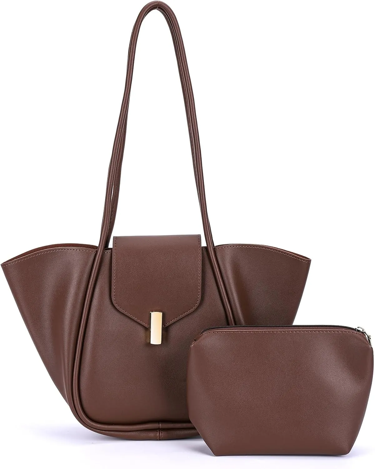Women PU Leather Tote, Simple Tote Handbag, Large Capacity Luxury Tote Bag Adjustable Strap, Satchel Hobo Shoulder Ba