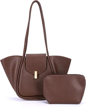 Women PU Leather Tote, Simple Tote Handbag, Large Capacity Luxury Tote Bag Adjustable Strap, Satchel Hobo Shoulder Ba