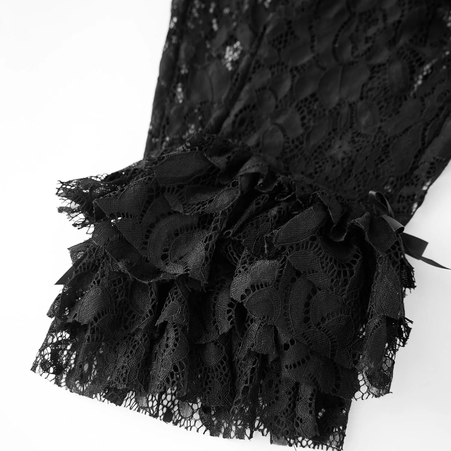 Women Ruffle Lace Capri Leggings Summer Half Slips Under Dress Slim Fitted See Through Sheer Mesh Cropped Pants
