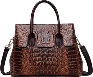 Women Satchel Handbags Top-Handle Bags fuax Leather Embossed Crocodile pattern shoulder bag