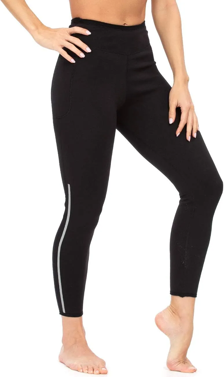 Women Sauna Pants Hot Sweat Neoprene Slimming Leggings High Waist Work Out Trousers
