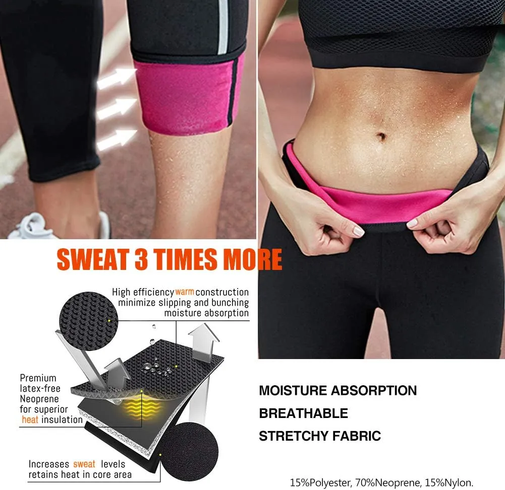 Women Sauna Pants Hot Sweat Neoprene Slimming Leggings High Waist Work Out Trousers