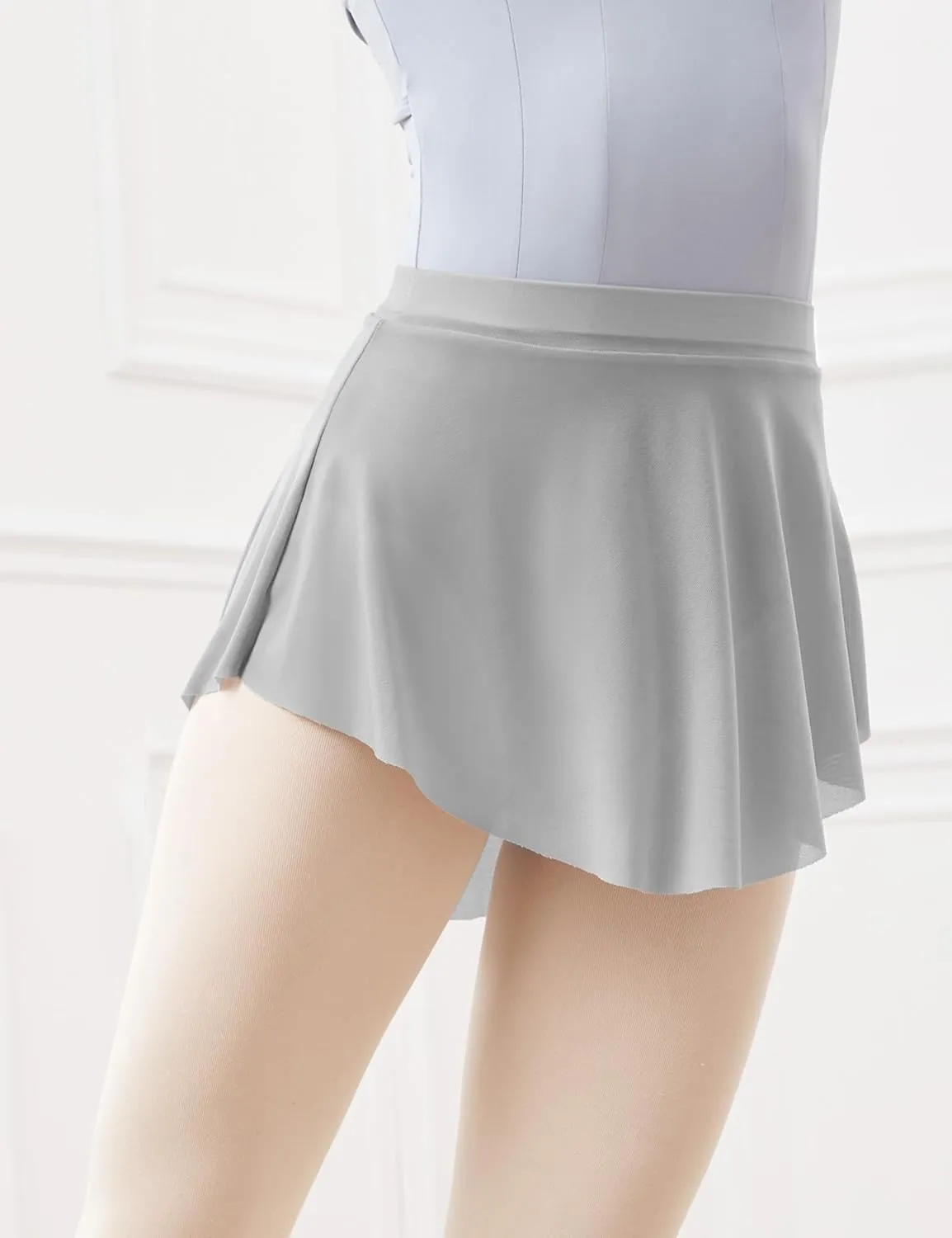 Women Soft Mesh Side Split Short Ballet Dance Skirt
