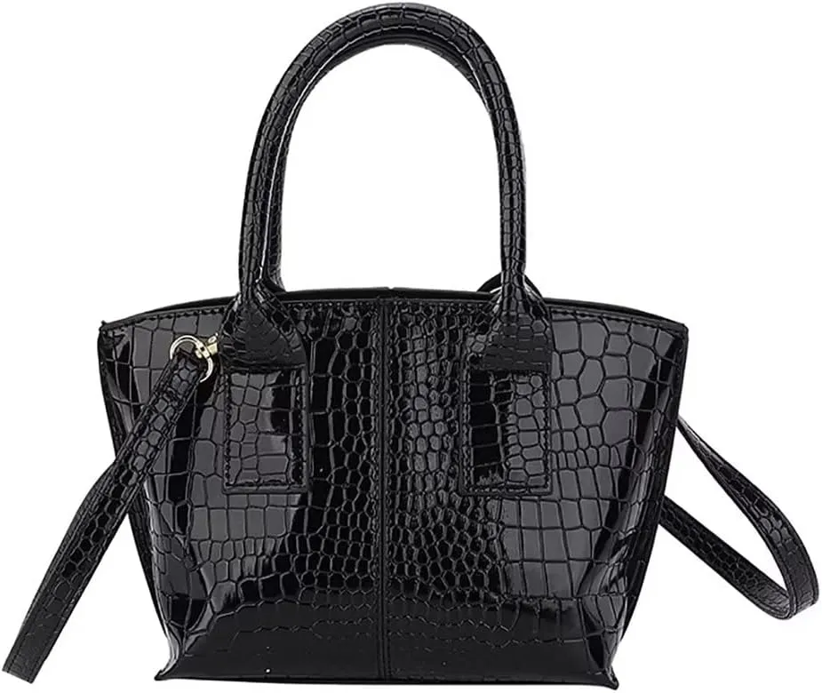 Women’ Tote Purse Crocodile Pattern Handbag Designer Shoulder Purse Stylish Leather Crossbody Bag for Travel Dating