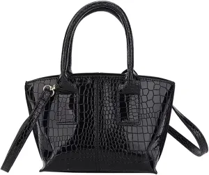 Women’ Tote Purse Crocodile Pattern Handbag Designer Shoulder Purse Stylish Leather Crossbody Bag for Travel Dating