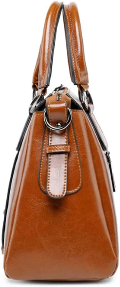 Women Vintage Shoulder Bag Satchel Genuine Leather Handbag Crossbody Bags