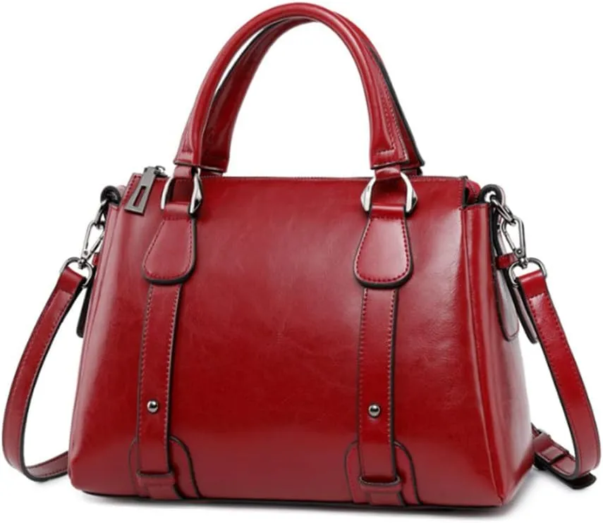 Women Vintage Shoulder Bag Satchel Genuine Leather Handbag Crossbody Bags