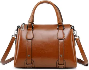 Women Vintage Shoulder Bag Satchel Genuine Leather Handbag Crossbody Bags