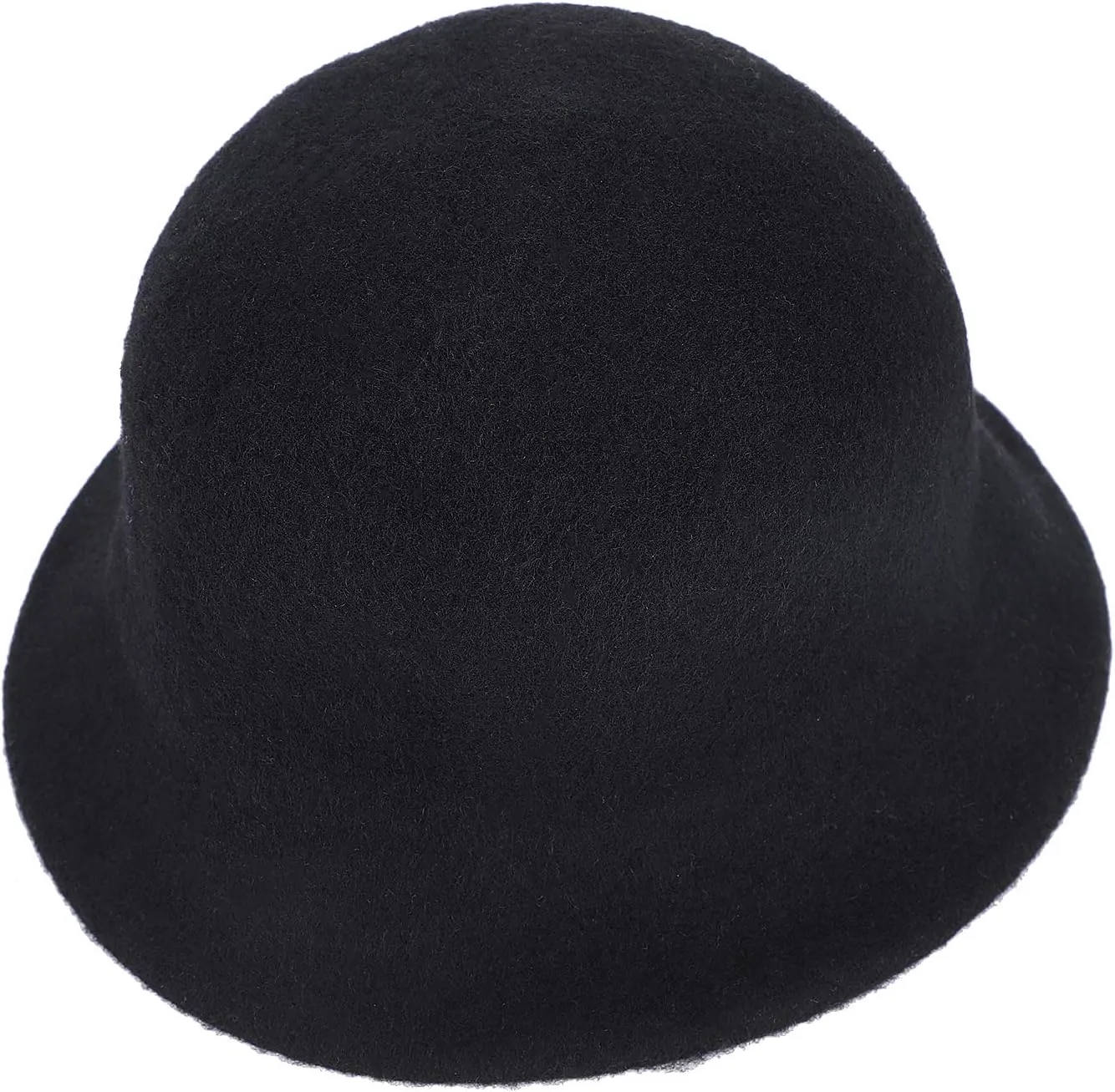 Women Winter Wool Felt Bucket Hat Vintage Warm Felt Cloche Bowler Hat with Brim