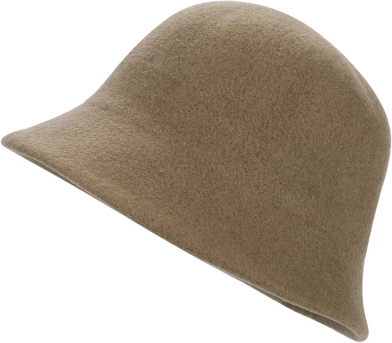 Women Winter Wool Felt Bucket Hat Vintage Warm Felt Cloche Bowler Hat with Brim