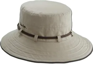 Women's Contrast Cotton Bucket Sun Hat with Sizing Tie, 3" Brim
