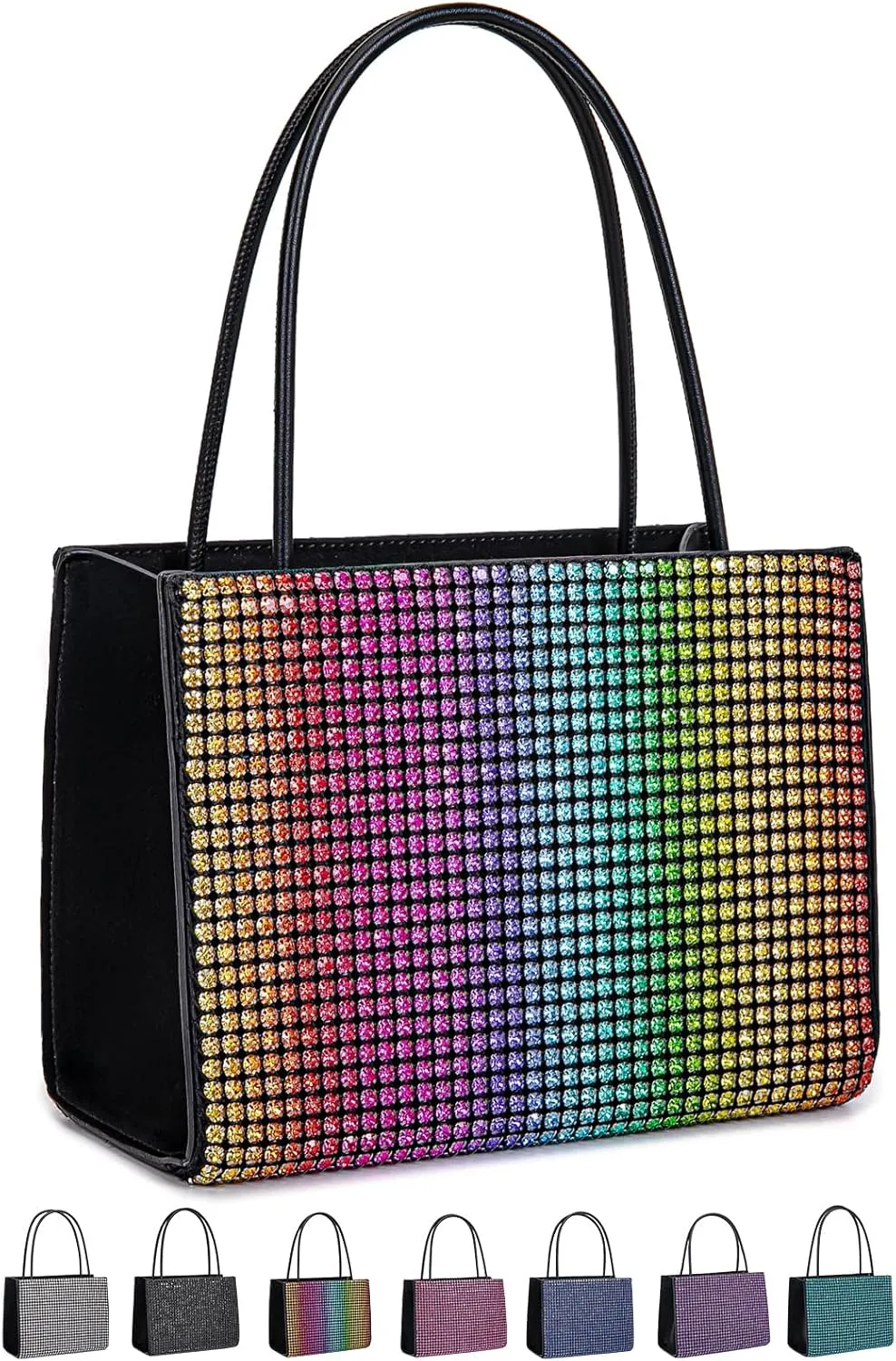 Women's Evening Handbags Women Tote Top Handle Purse Shoulder Satchel Bags Sparkly Rhinestone Evening Clutch Purse Formal