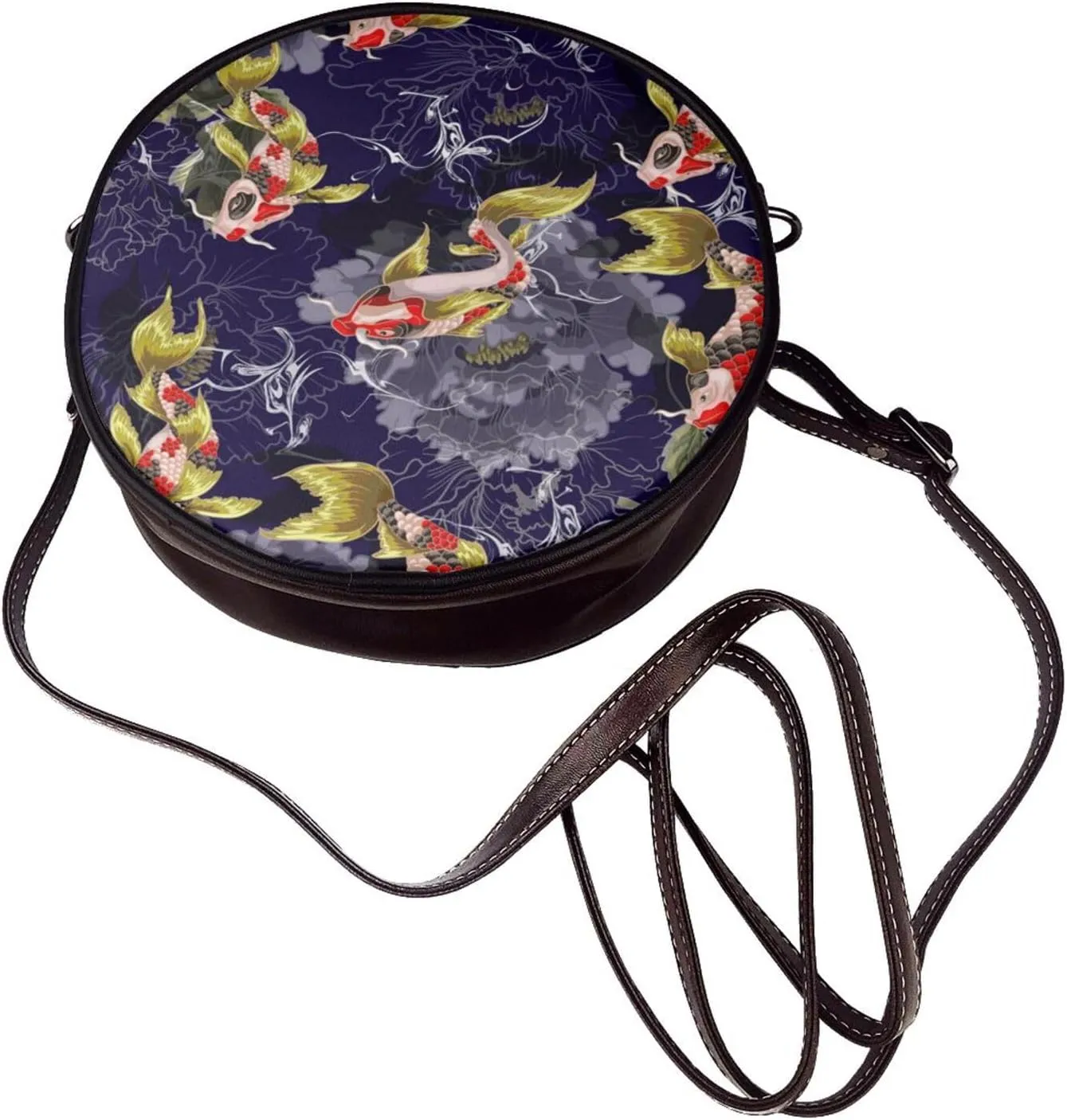 Women's Faux Leather Crossbody Bag Handle Circle Bag Mini Purse Clutch Handbag