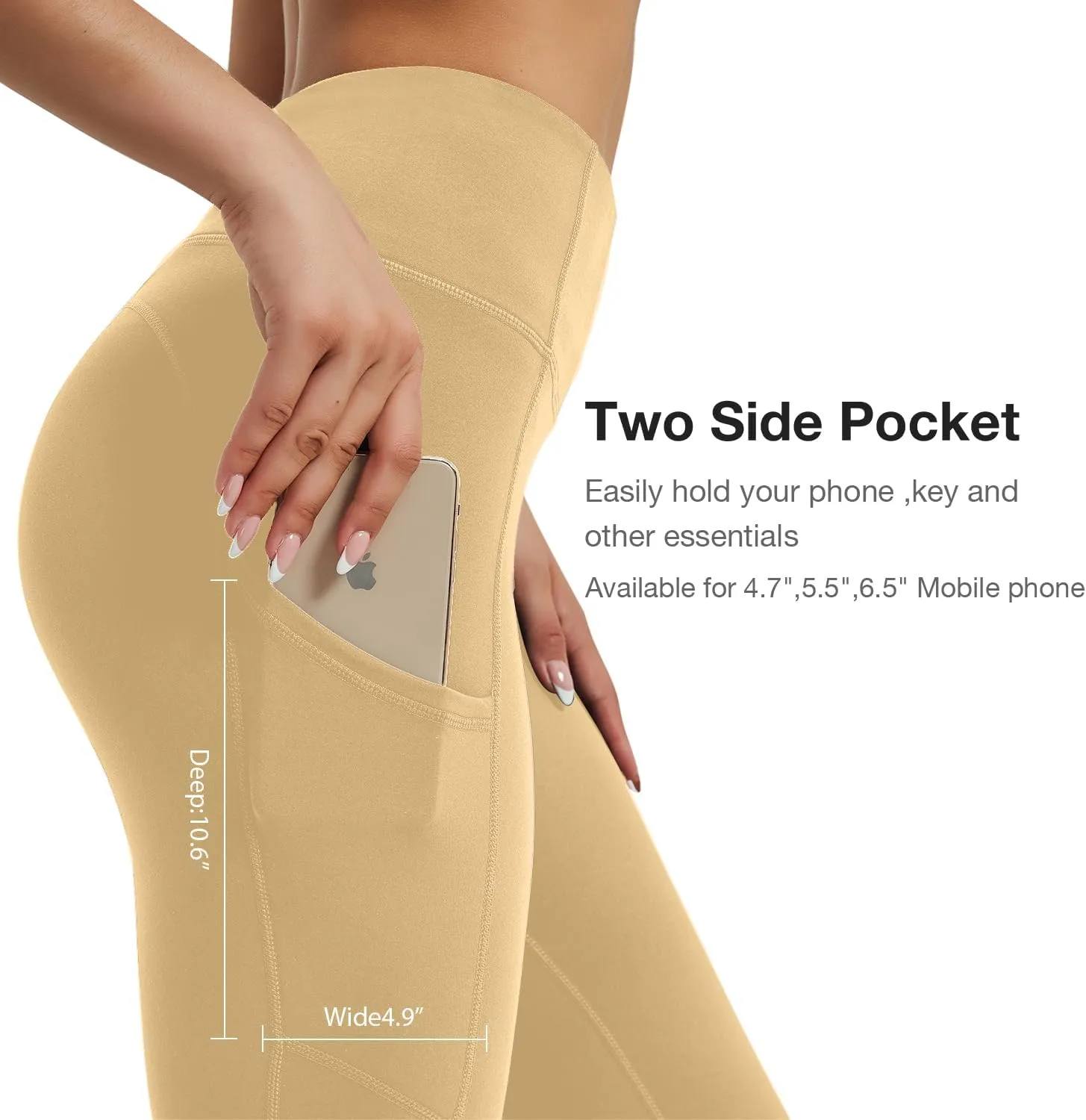 Women's Fleece Lined Leggings with Pocket Water Resistant High Waisted Thermal Winter Yoga Pant for Women Workout