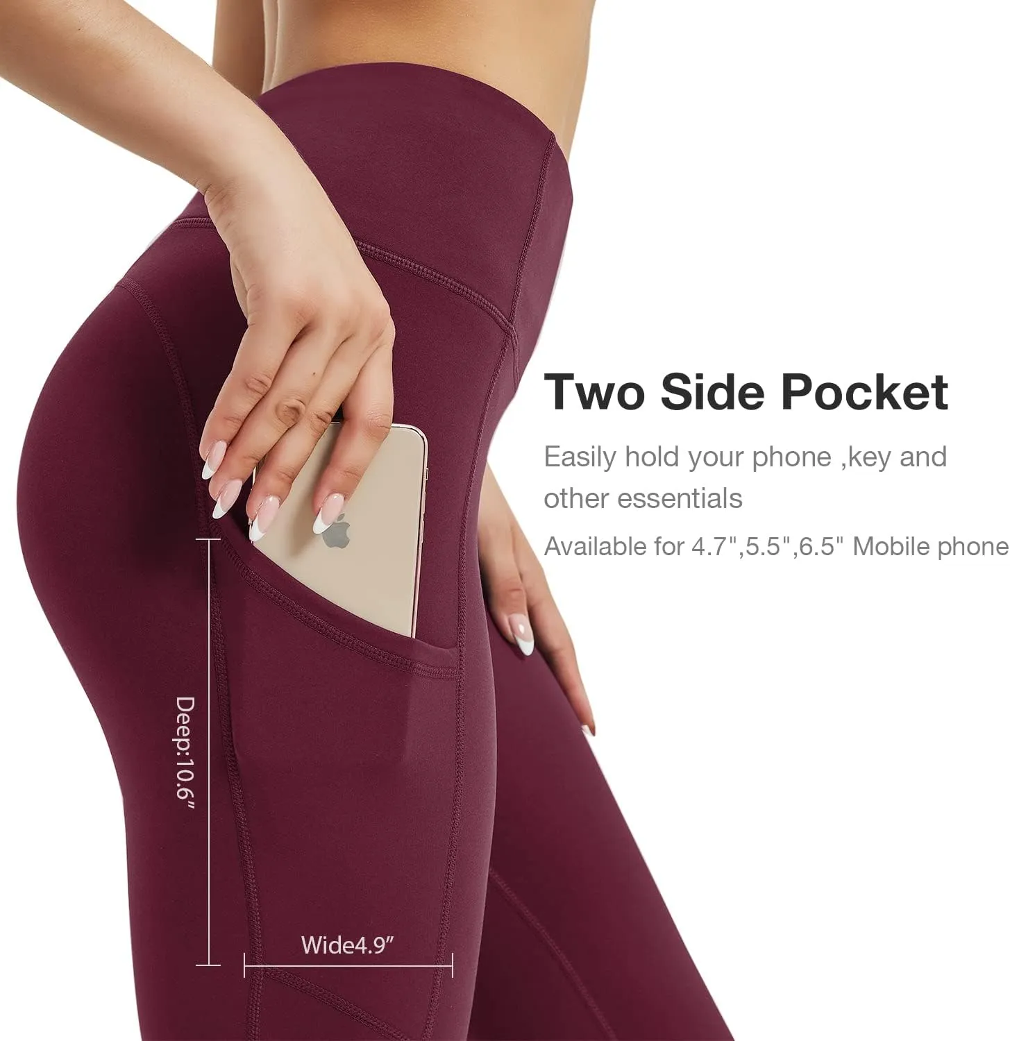 Women's Fleece Lined Leggings with Pocket Water Resistant High Waisted Thermal Winter Yoga Pant for Women Workout