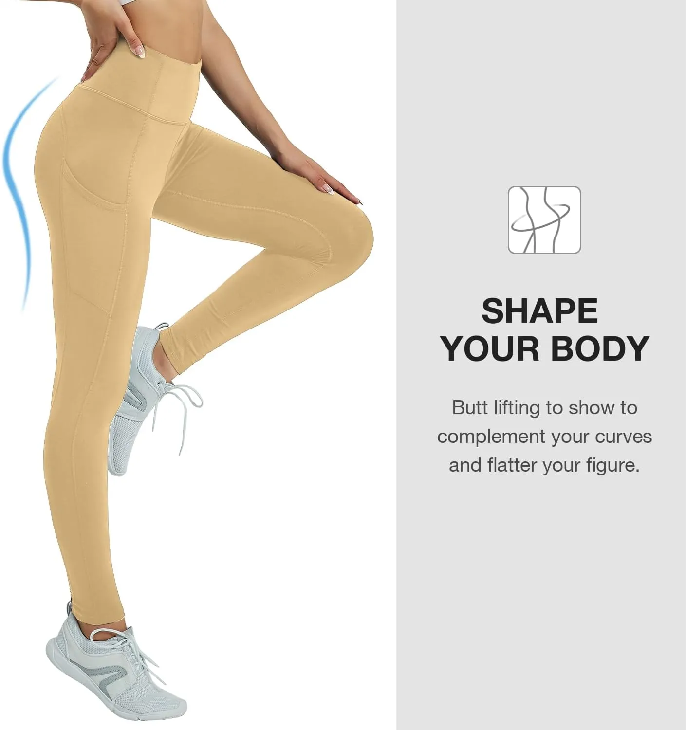 Women's Fleece Lined Leggings with Pocket Water Resistant High Waisted Thermal Winter Yoga Pant for Women Workout