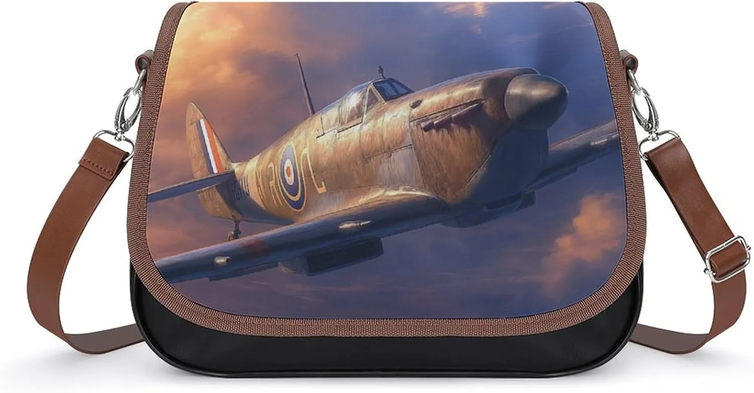 Women's Handbag Plane And Aircraft Satchel Bag Leather Crossbody Bag Waterproof Messenger Bag