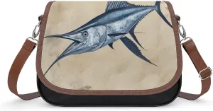 Women's Handbag Swordfish Satchel Bag Leather Crossbody Bag Waterproof Messenger Bag