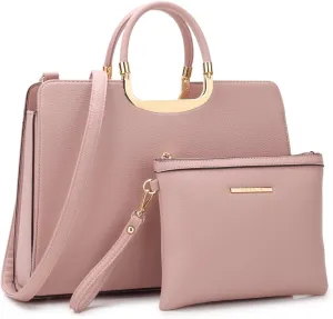 Womens Handbag Top Handle Shoulder Bag Tote Satchel Purse Work Bag with Matching Wallet