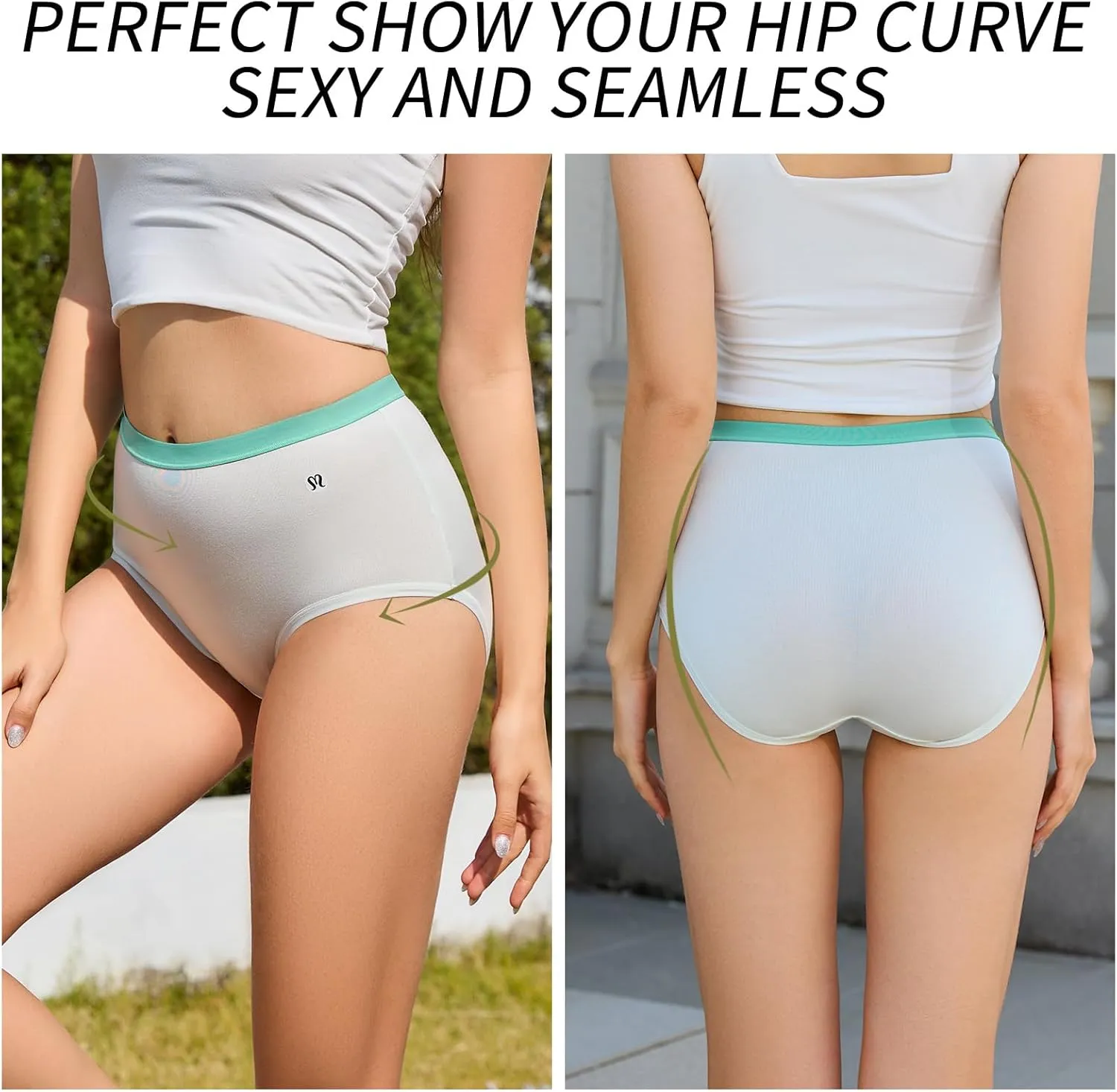 Womens High Waisted Tummy Control Underwear，Full Coverage Comfort Briefs，Moisture-Wicking Panties，Multi-Pack