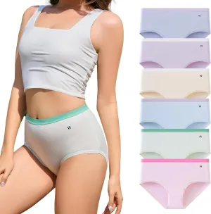 Womens High Waisted Tummy Control Underwear，Full Coverage Comfort Briefs，Moisture-Wicking Panties，Multi-Pack
