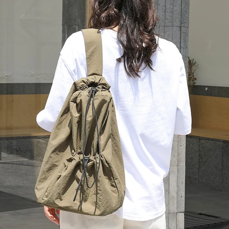 Women's Leisure Retro Drawstring Fashion Nylon Crossbody Bags