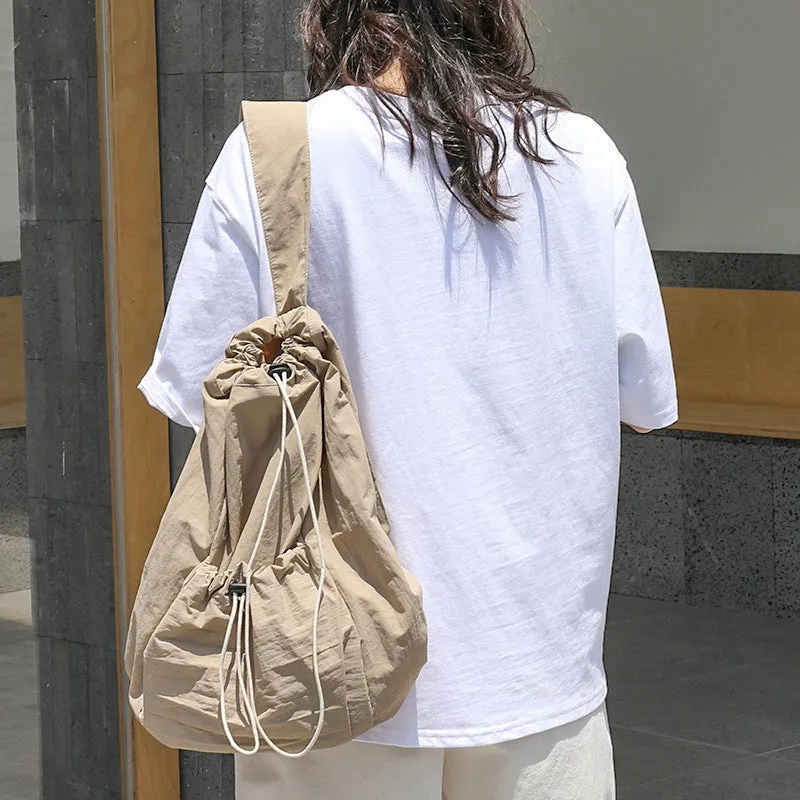 Women's Leisure Retro Drawstring Fashion Nylon Crossbody Bags