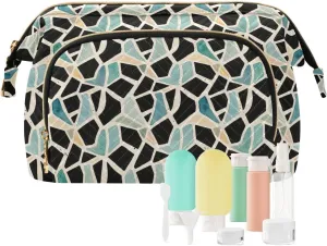 Women’s Lightweight Canvas Toiletry Organizer with Wide-Open Cosmetic Storage