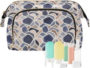 Women’s Lightweight Canvas Toiletry Organizer with Wide-Open Cosmetic Storage