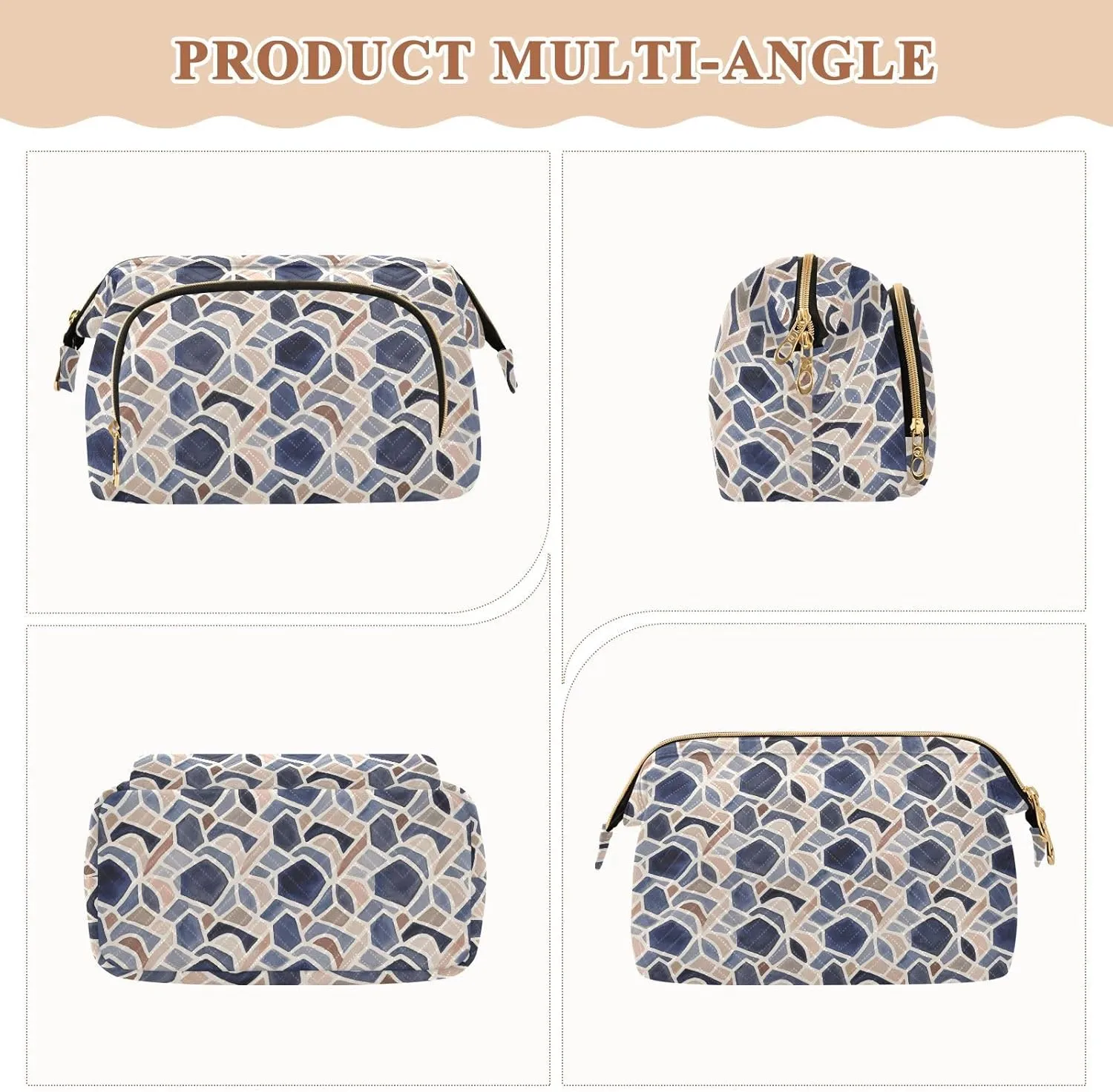 Women’s Lightweight Canvas Toiletry Organizer with Wide-Open Cosmetic Storage