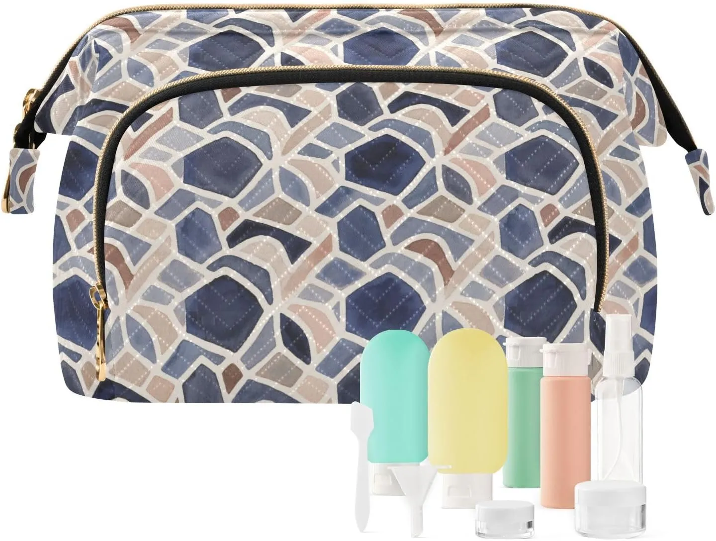 Women’s Lightweight Canvas Toiletry Organizer with Wide-Open Cosmetic Storage