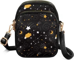 Womens Multi Pocket PU Leather Cross Body Bag Adjustable Strap Shoulder Handbags Cell Phone Purse Wallet