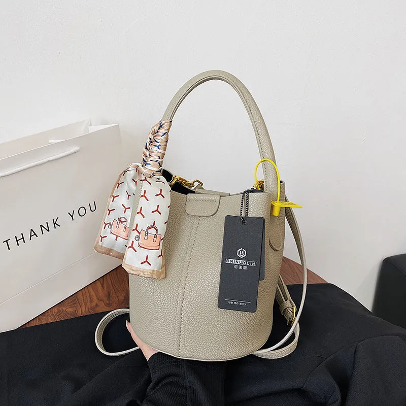 Women's Portable Vegetable Basket Textured Simple Shoulder Bags