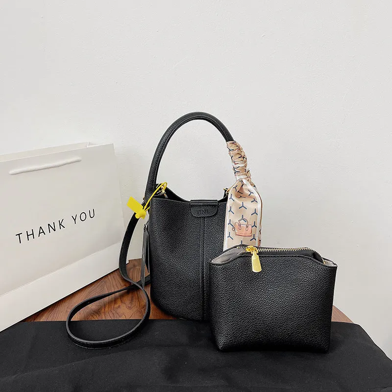 Women's Portable Vegetable Basket Textured Simple Shoulder Bags