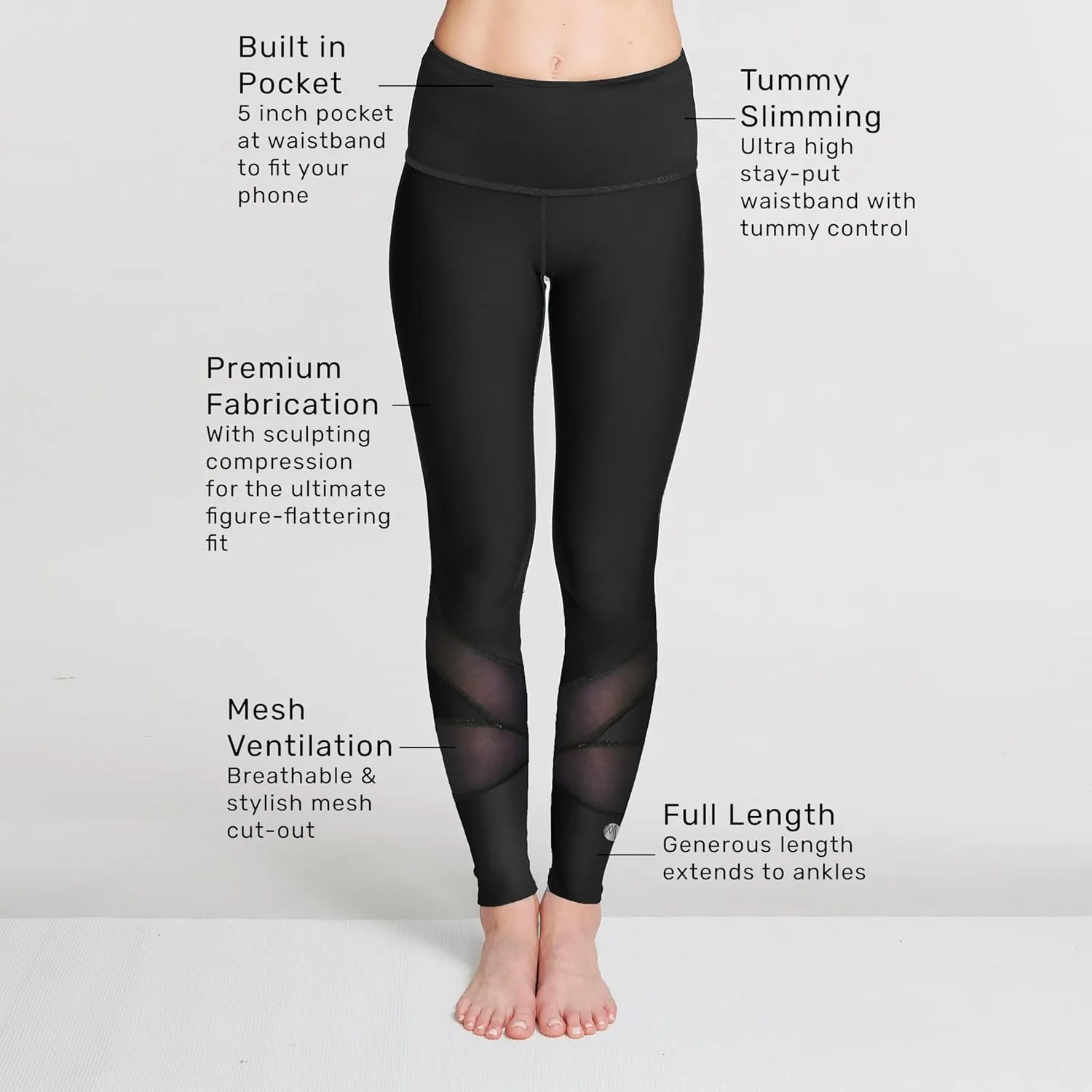 Womens Printed Leggings w/Pocket – High Waist, Tummy Control, Full Length - Perfect for Yoga & Workouts