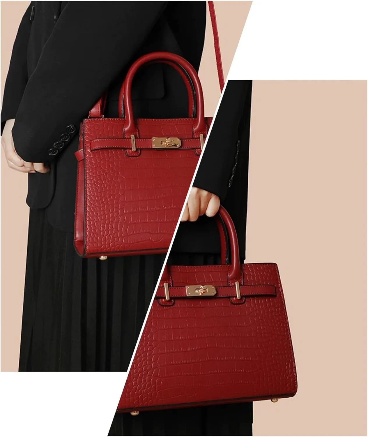 Women's real leather satchel Handbag Tote Shoulder Bag Vintage Crossbody purse top handling bag