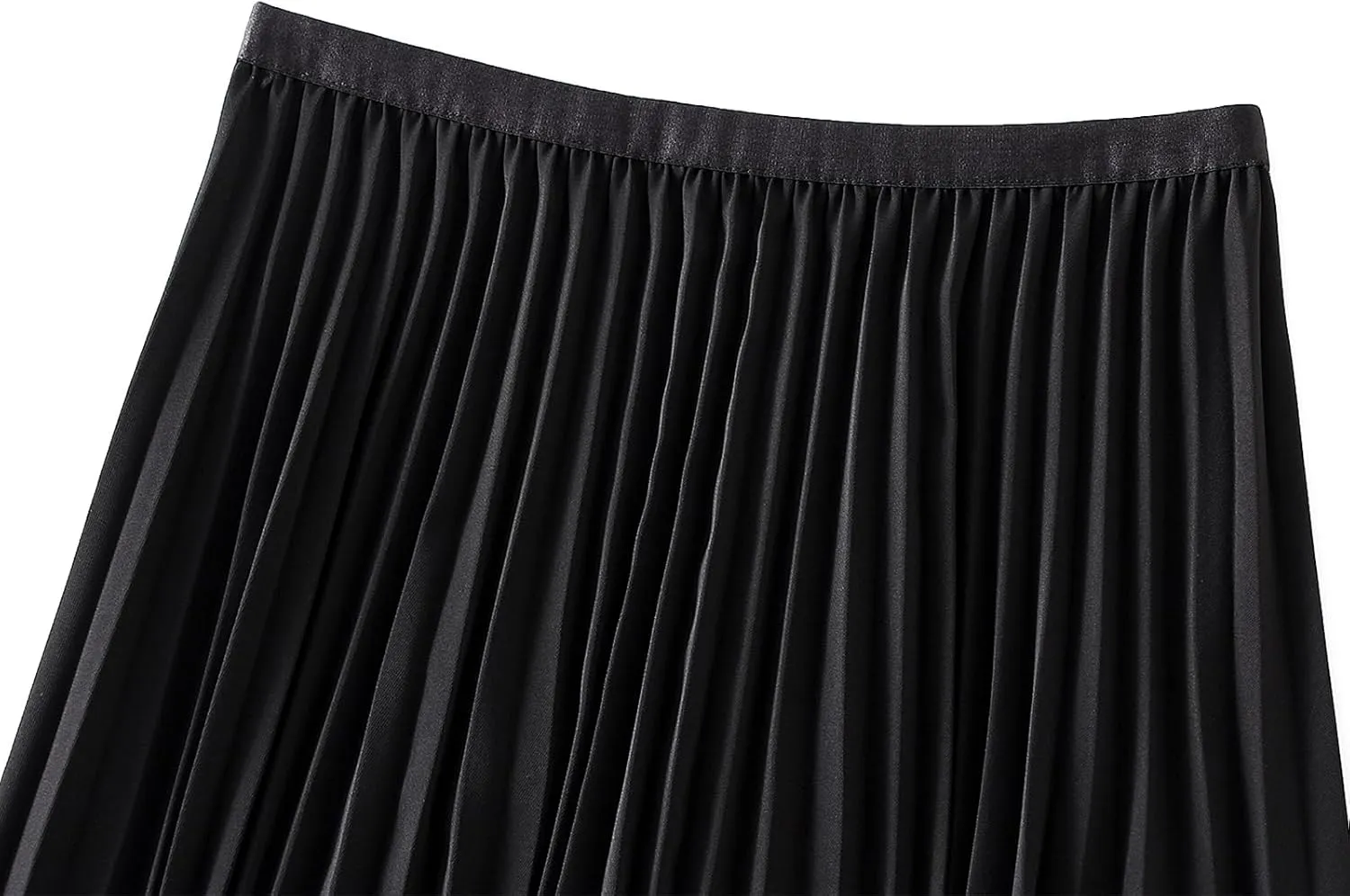 Women's Tulle Midi Skirt Elastic High Waist Layered Pleated Mesh Flowy A-Line Prom Party Long Tutu Skirts