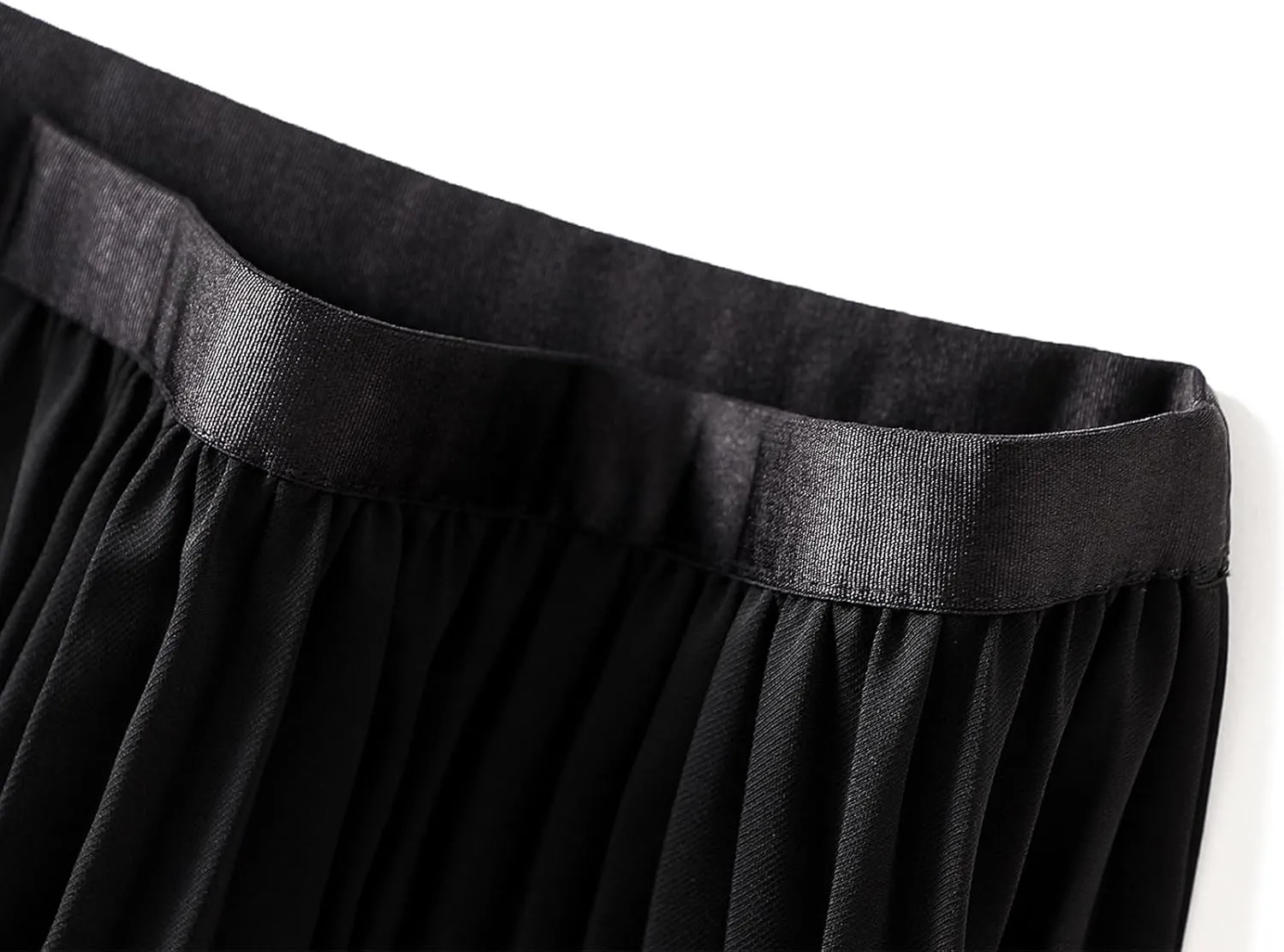 Women's Tulle Midi Skirt Elastic High Waist Layered Pleated Mesh Flowy A-Line Prom Party Long Tutu Skirts