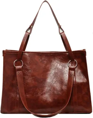 Womens Vintage Shoulder Bags Vegan Leather Crossbody Bag Large Tote Purse Handbag Top Handle Satchel Work