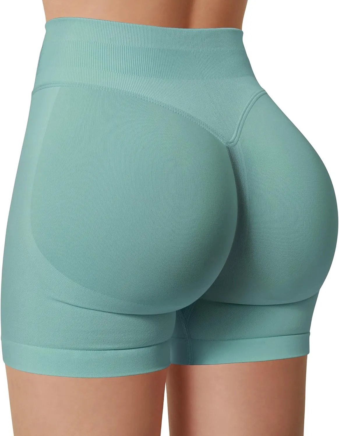 Womens Workout Gym Impact Shorts Seamless Hidden Scrunch Butt Lifting Yoga Shorts with High Waisted Tummy Control
