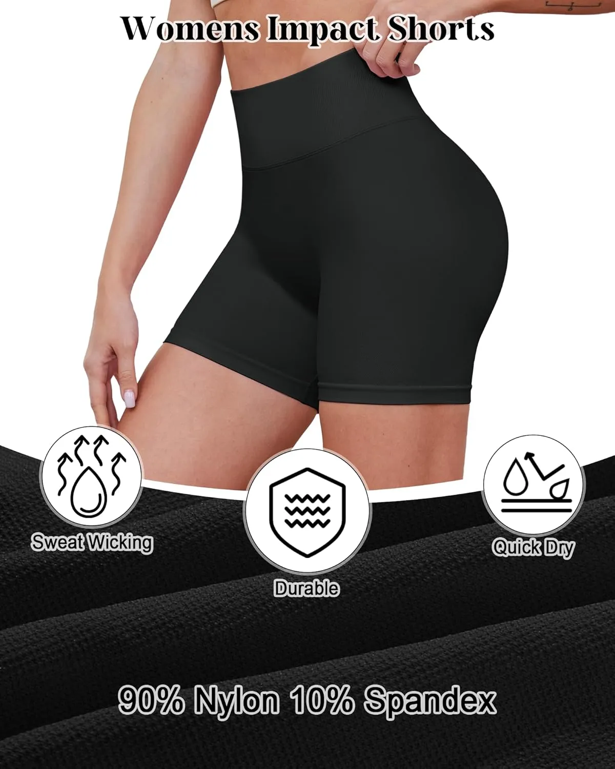 Womens Workout Gym Impact Shorts Seamless Hidden Scrunch Butt Lifting Yoga Shorts with High Waisted Tummy Control